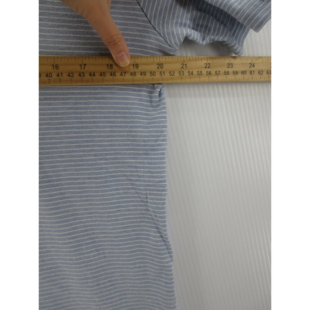 Faherty Polo Shirt Medium Pullover Striped Preppy Organic Cotton Knit - Picture 6 of 11